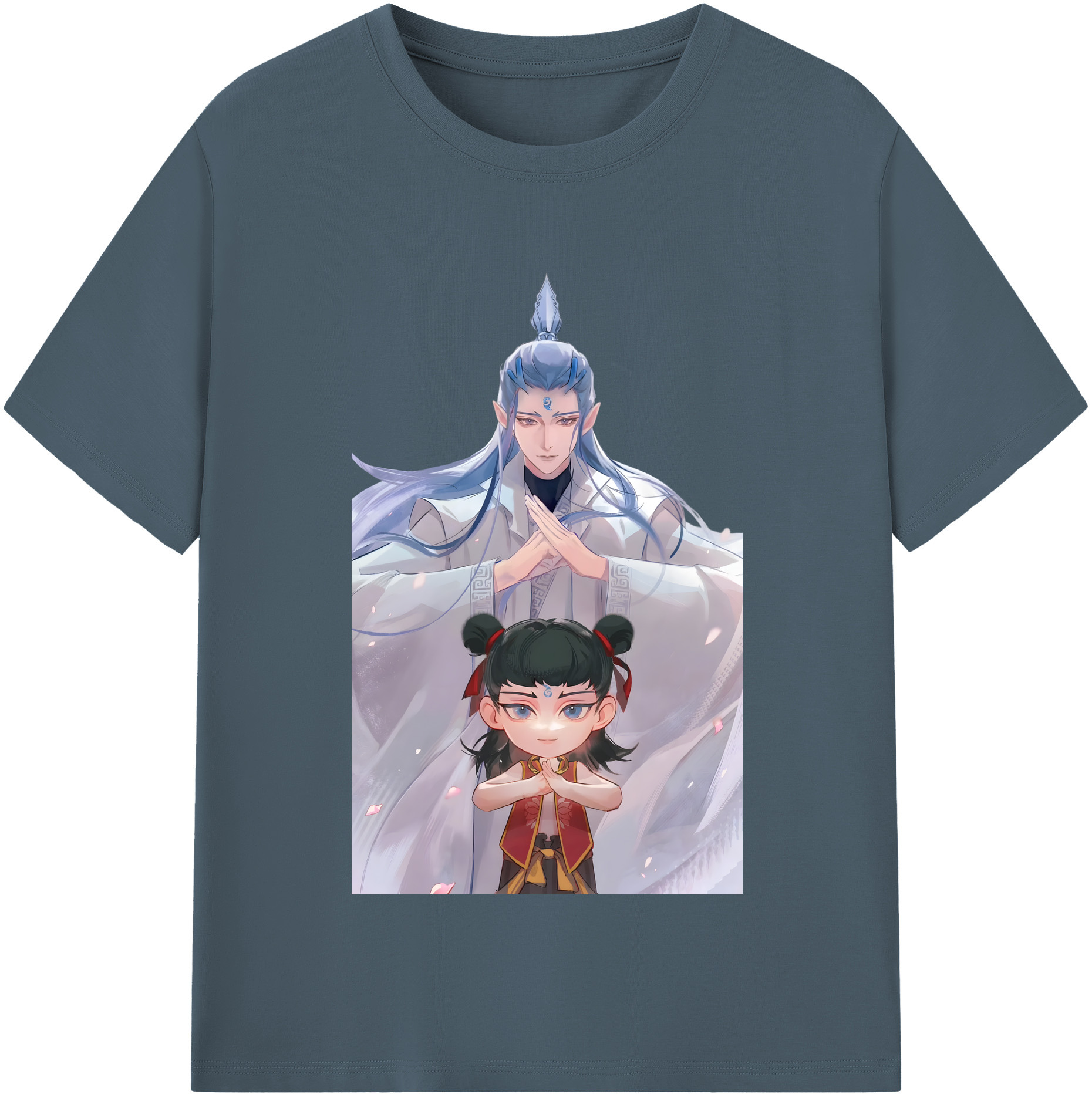 （画像用） Ne Zha 2 ナタ 魔童の大暴れ 綿100％半袖Tシャツ（フロントプリント）